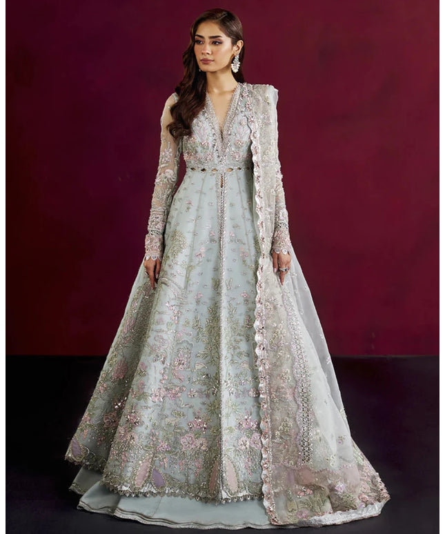Kyla | Aqua Blue Hand Embellished Lehenga
