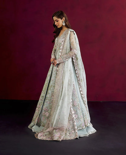 Kyla | Aqua Blue Hand Embellished Lehenga