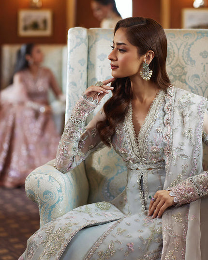 Kyla | Aqua Blue Hand Embellished Lehenga