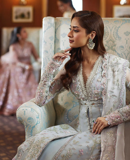 Kyla | Aqua Blue Hand Embellished Lehenga