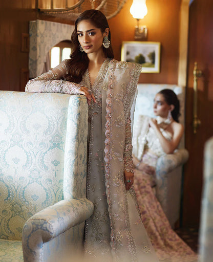 Kyla | Aqua Blue Hand Embellished Lehenga