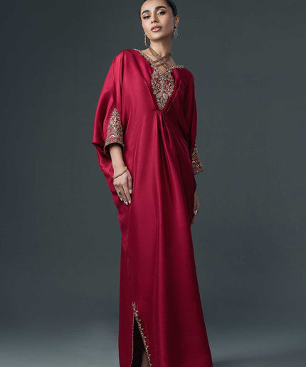Raaya Red | Silk Embellished Kaftan