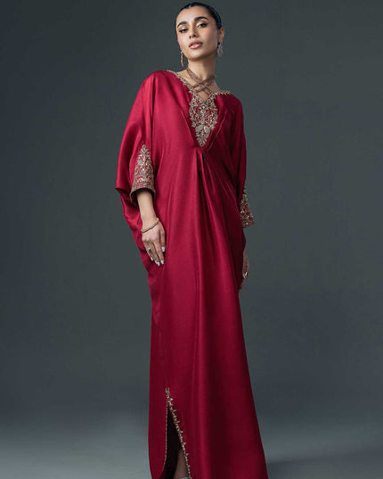 Raaya Red | Silk Embellished Kaftan