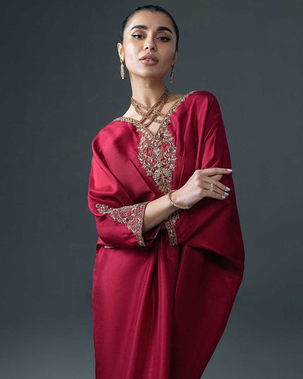 Raaya Red | Silk Embellished Kaftan