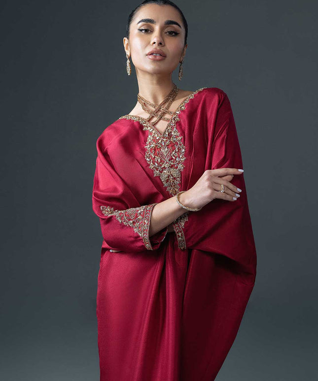 Raaya Red | Silk Embellished Kaftan