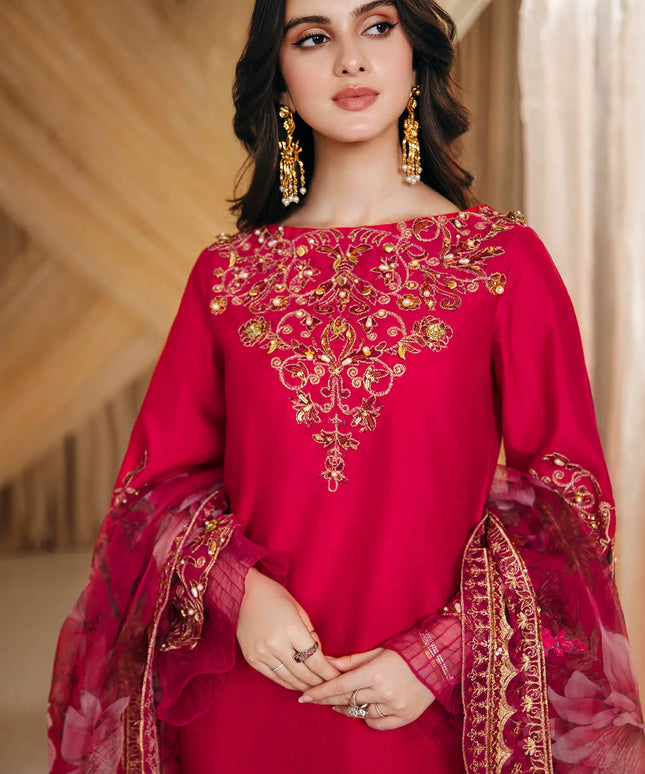 Radiant Bloom | Embellished Premium Silk Suit