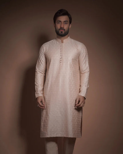 Rose Gold Chikankari Kurta