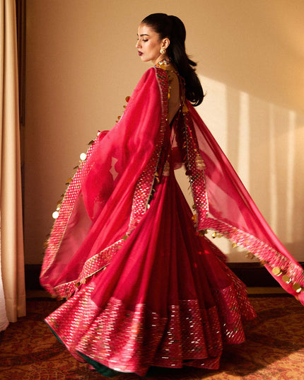 Hussain Rehar | Hot Pink Chanderi Silk Churidar