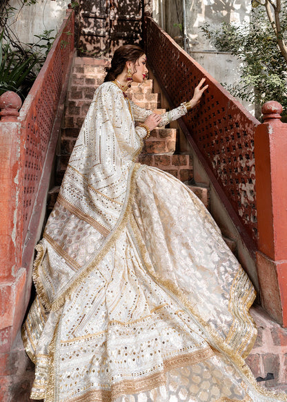 Roshni | Off White Chicken Kari Hand Embellished Gharara