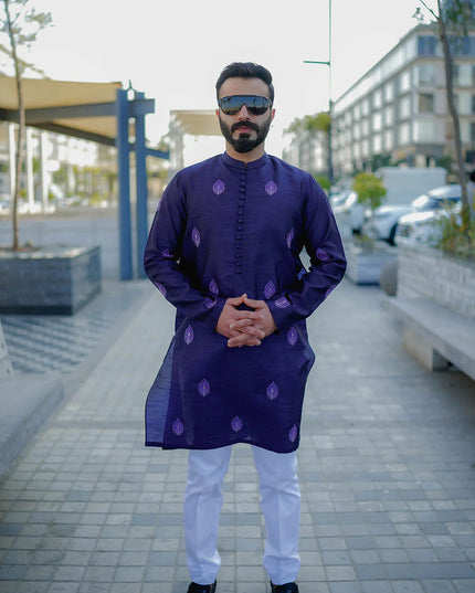 Royal Purple Silk Kurta and Pants