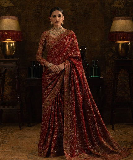 Hayaté Rose | Ruby Medium Silk Embroidered Saree