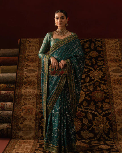 Sitaara | Emerald Green Medium Silk Saree
