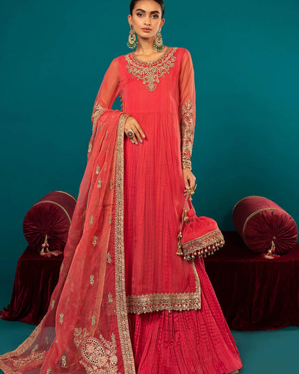 Maria B | Luxury Formals Embroidered Organza Sharara