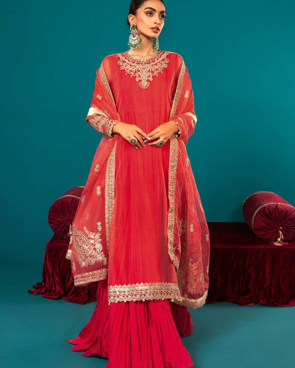 Maria B | Luxury Formals Embroidered Organza Sharara