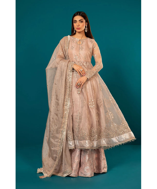 Maria B | Luxury Formals Embroidered Organza Frock & Sharara