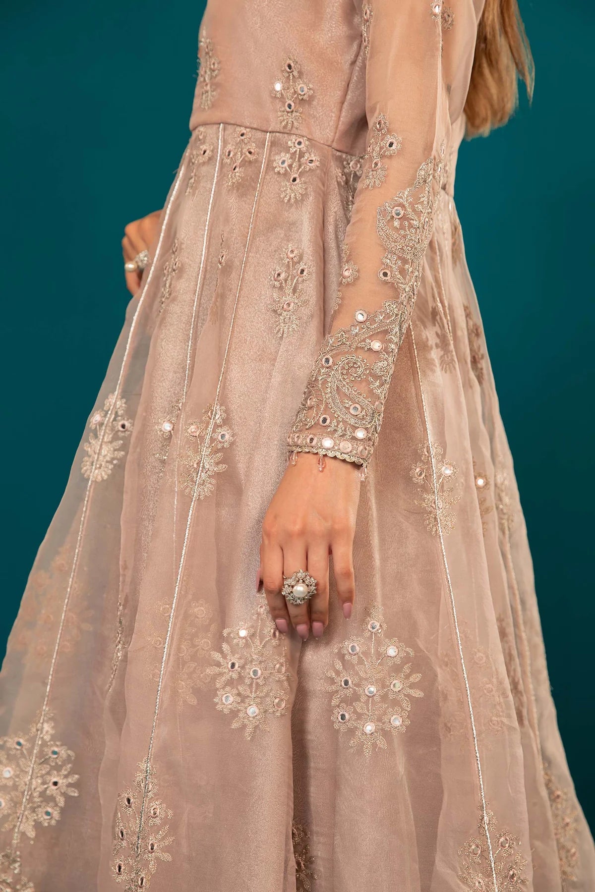 Maria B | Luxury Formals Embroidered Organza Frock & Sharara