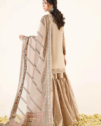 Maria B | Off White Embroidered Hand Embellished Gharara