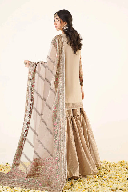 Maria B | Off White Embroidered Hand Embellished Gharara