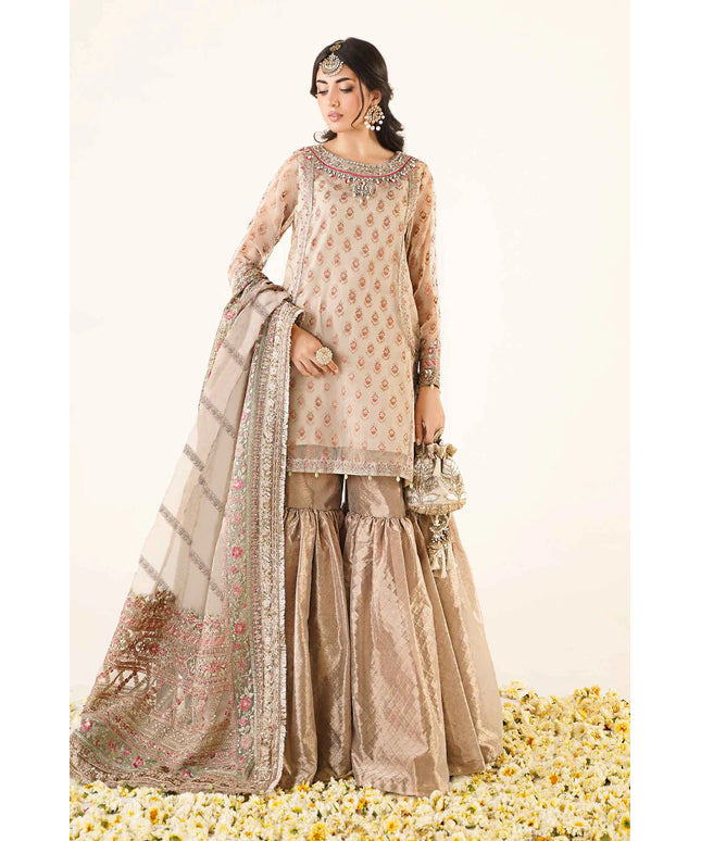 Maria B | Off White Embroidered Hand Embellished Gharara