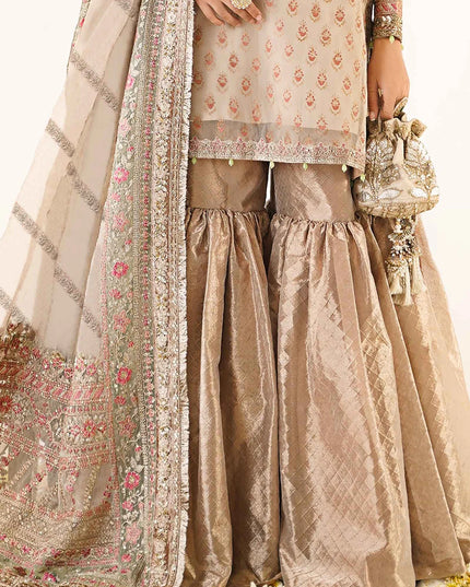 Maria B | Off White Embroidered Hand Embellished Gharara