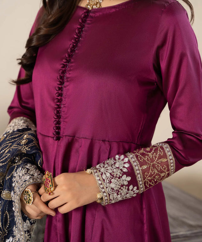 Maria B | Fusion Pink Two Tone Silk Suit