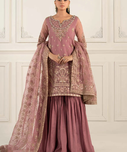 Maria B | Lilac Organza Hand Embellished Gharara