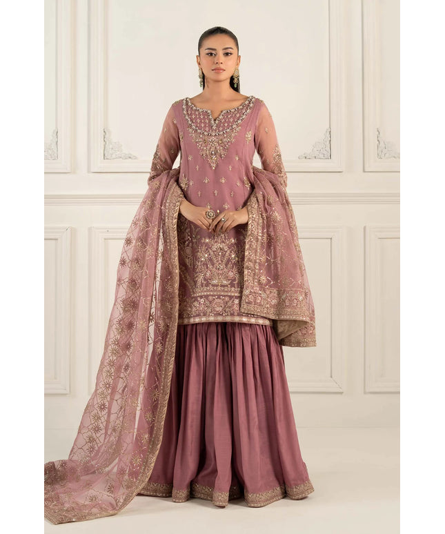 Maria B | Lilac Organza Hand Embellished Gharara