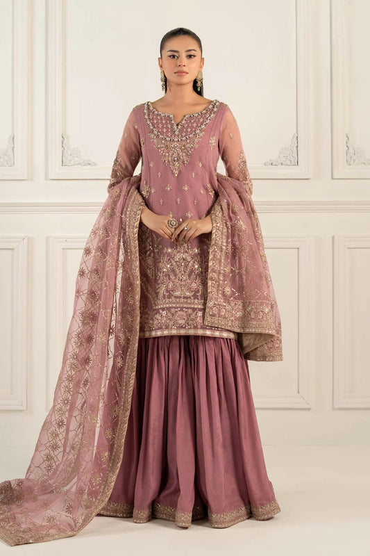 Maria B | Lilac Organza Hand Embellished Gharara