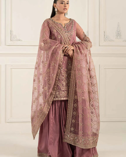 Maria B | Lilac Organza Hand Embellished Gharara