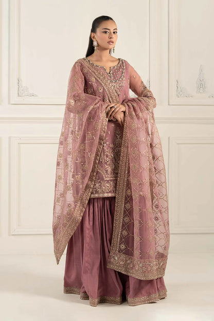 Maria B | Lilac Organza Hand Embellished Gharara