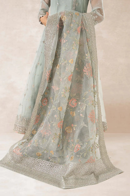 Maria B | Blue Organza Embroidered Angrakha Suit