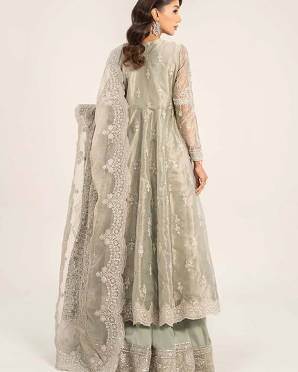Maria B | Ice Blue Embroidered Tissue Suit