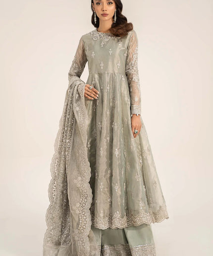 Maria B | Ice Blue Embroidered Tissue Suit
