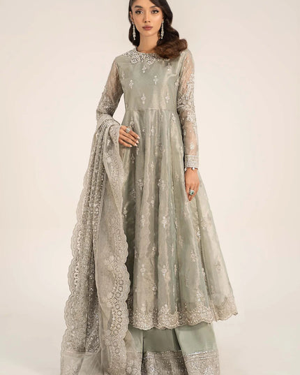 Maria B | Ice Blue Embroidered Tissue Suit