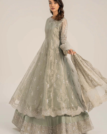 Maria B | Ice Blue Embroidered Tissue Suit