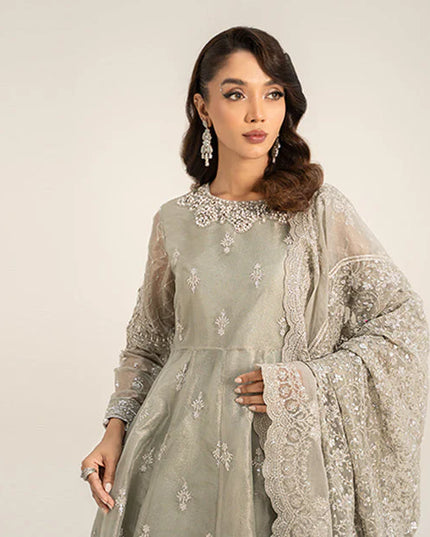 Maria B | Ice Blue Embroidered Tissue Suit