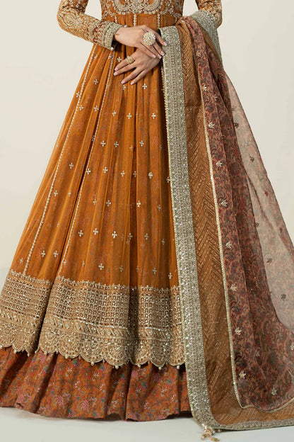 Maria B | Orange Raw Silk Embroidered Sharara