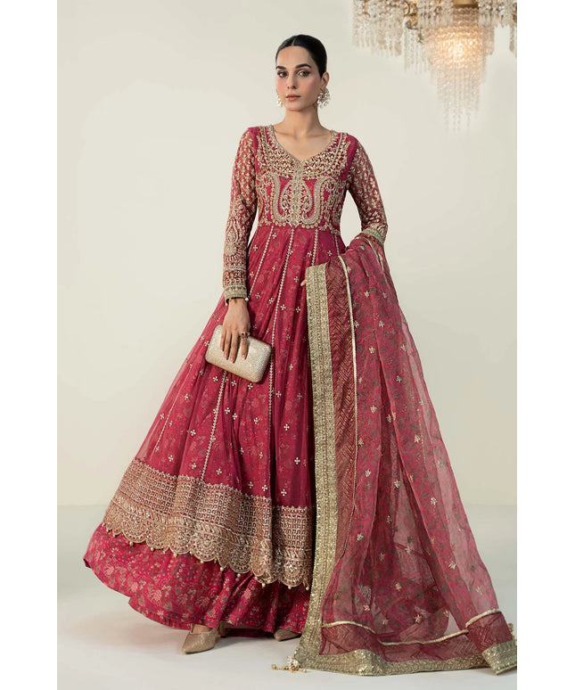 Maria B | Pink Cotton Satin Hand Embellished Sharara