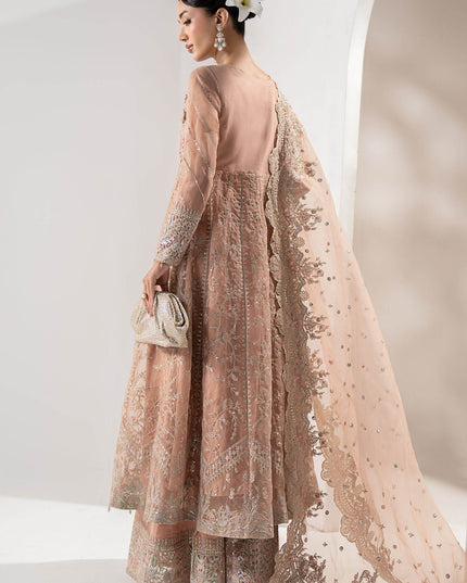 Maria B | Peach Embroidered Organza Suit