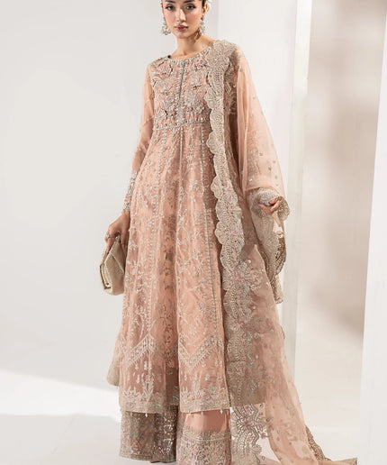 Maria B | Peach Embroidered Organza Suit
