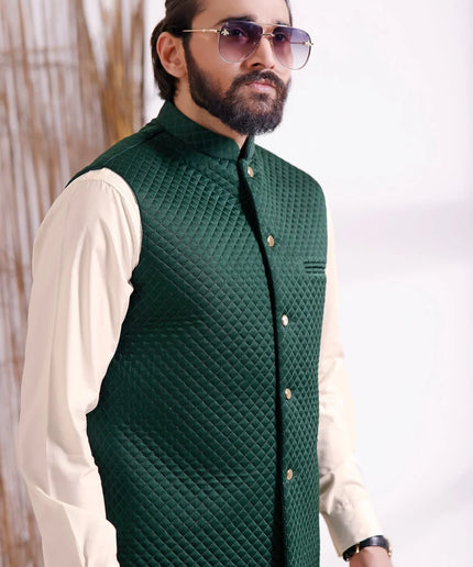 Green Silk Foam Formal Waistcoat