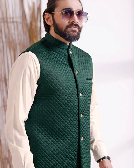 Green Silk Foam Formal Waistcoat