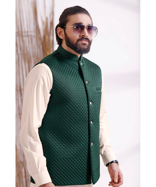 Green Silk Foam Formal Waistcoat