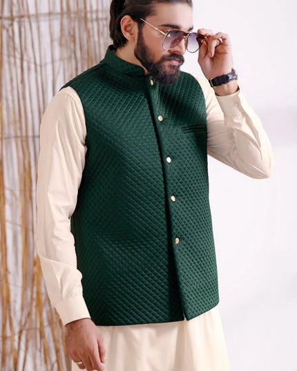 Green Silk Foam Formal Waistcoat