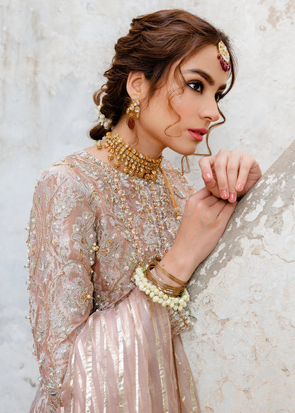 Safa | Light Pink Pure Tissue Hand Embellished Gharara