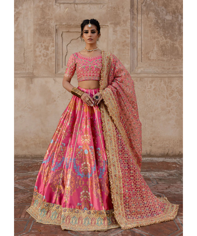 Safiya | Pink Embroidered Hand Embellished Lehenga