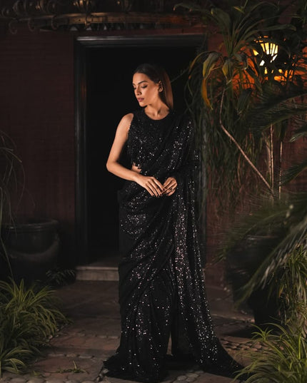 Raven | Black Embellished Saree