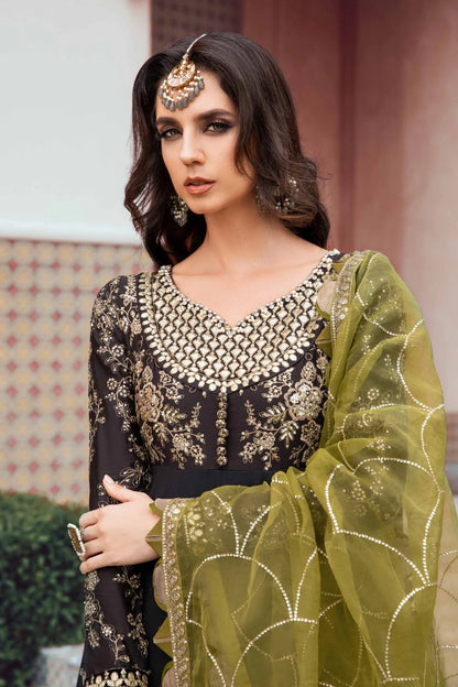 Maria B | Sateen Embroidered Maxi Dress
