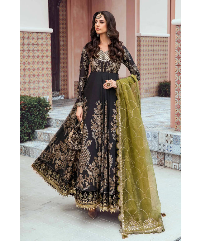 Maria B | Sateen Embroidered Maxi Dress