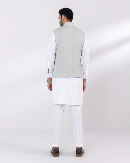 Schiffli Embroidered Cotton Waistcoat